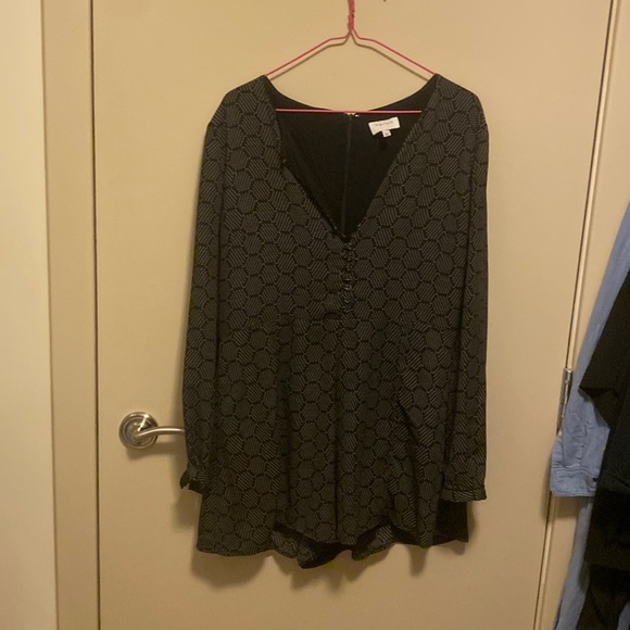 Black/Patterened Romper - Picture 1 of 4